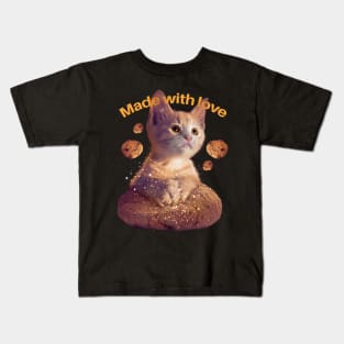 Cat Making Biscuits Kids T-Shirt